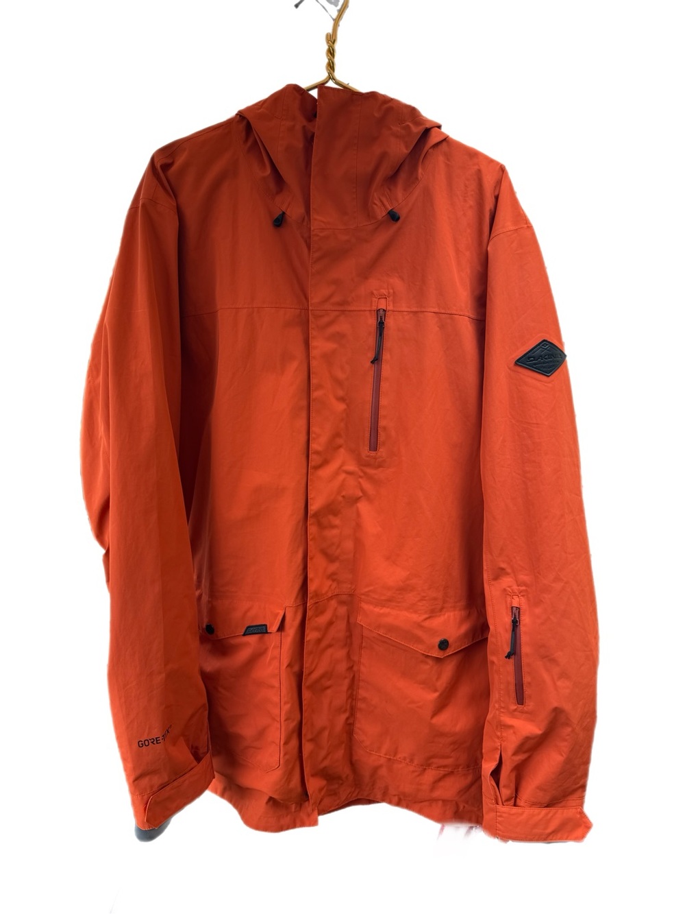 Men's Dakine Vapor 2L Gore-Tex shell Orange Waterproof Hooded Jacket size XXL